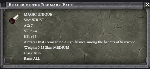 BRACER OF THE REDMARK PACT item card
